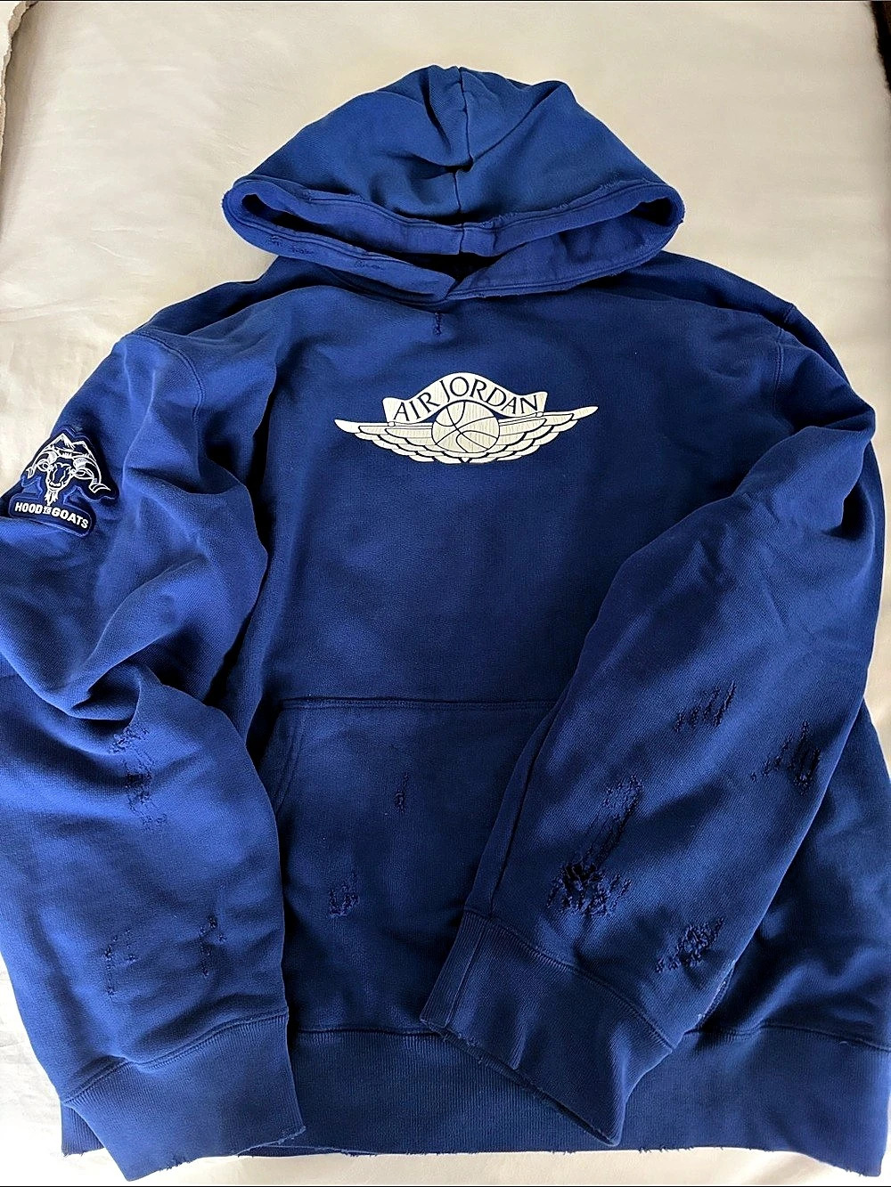 Jordan Rare Air Fleece Pullover Hoodie Blue Size Medium